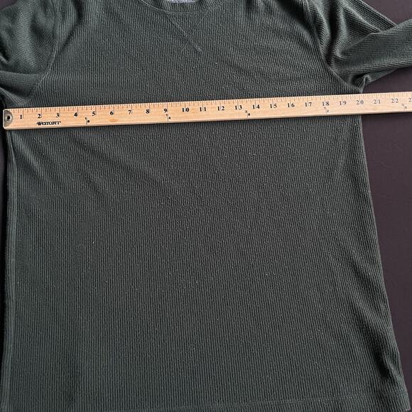 Eddie Bauer Mens Thermal Shirt Medium Green Base Layer Sleepwear Outdoor Stretch - Picture 7 of 10